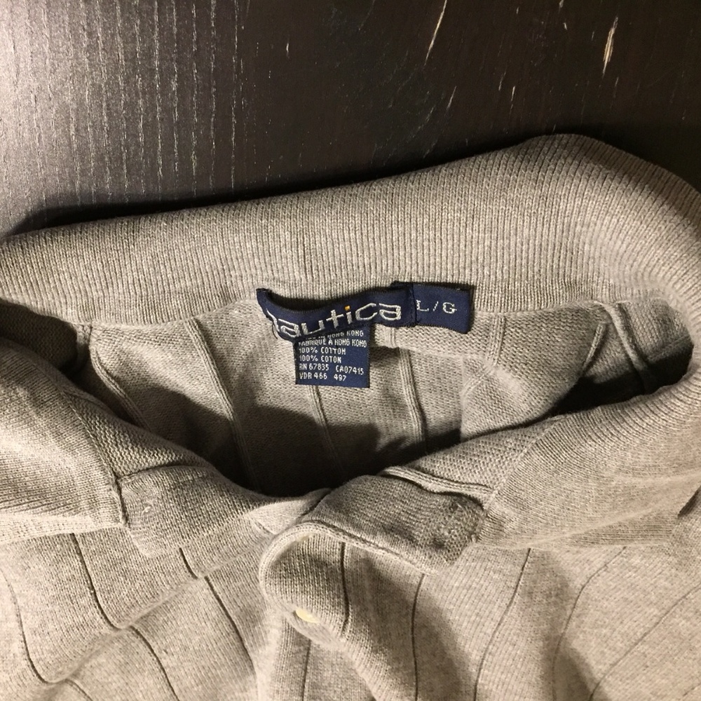 {SOLD} Nautica Vintage 90s Mens Gray Sweater Large - Picture 7 of 7